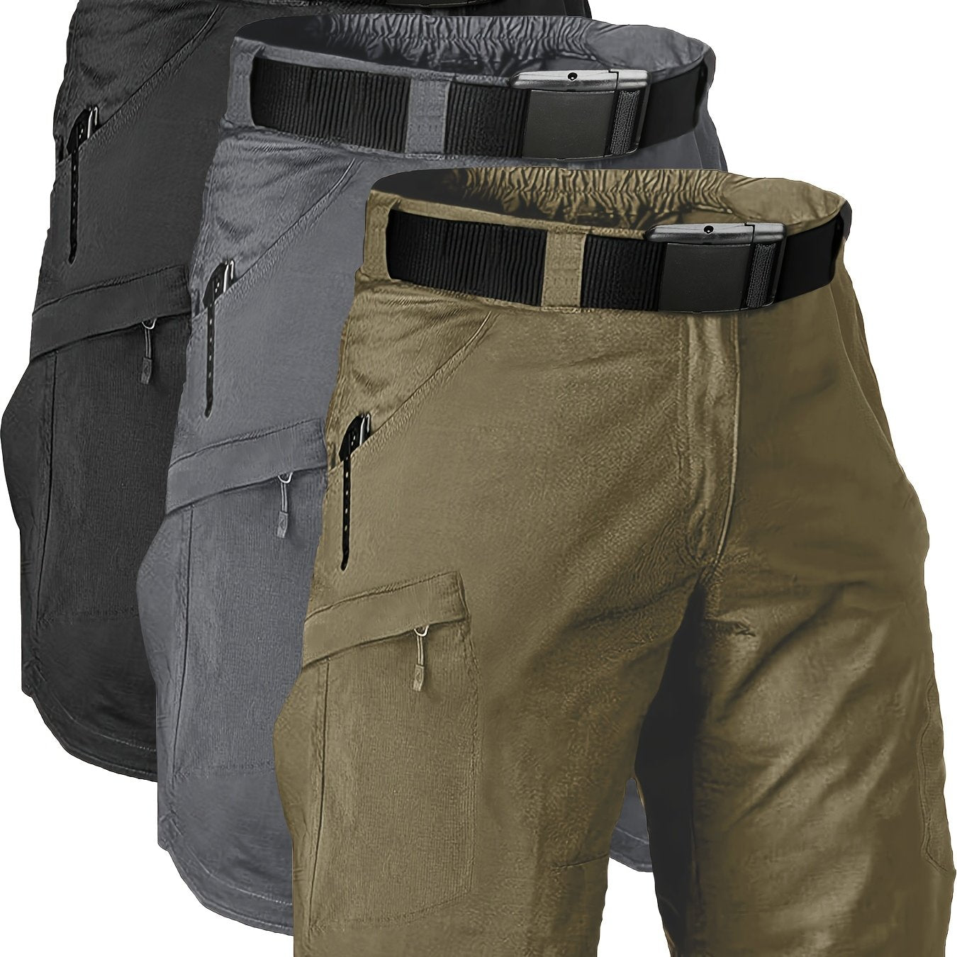 3pcs Men's Outdoor High Quality Tactical Shorts Light Grey 2X-Large - The Great Earth Store