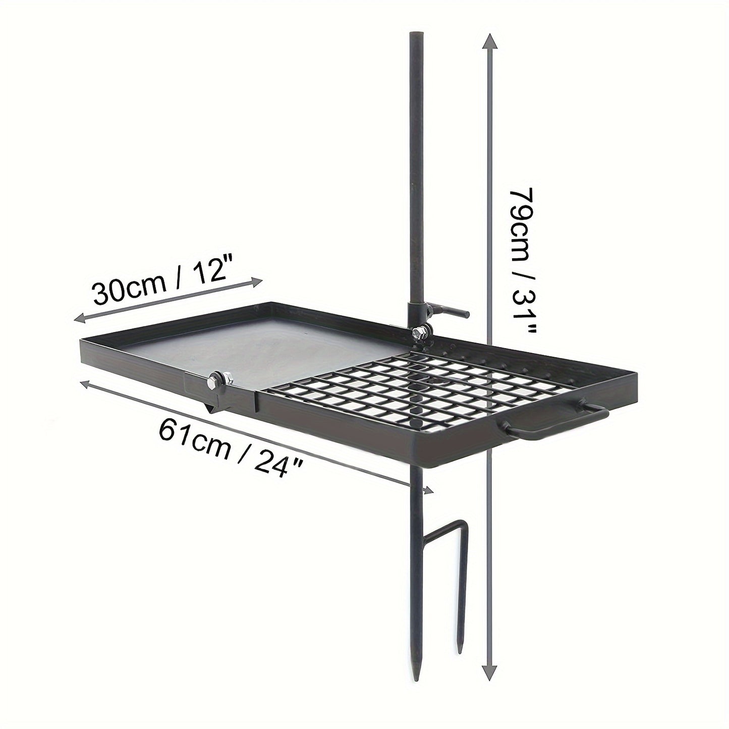 Campfire Grill Grate Heavy Duty Fire Pit Grill with Steel Grate for Camping and Outdoor Barbecue
