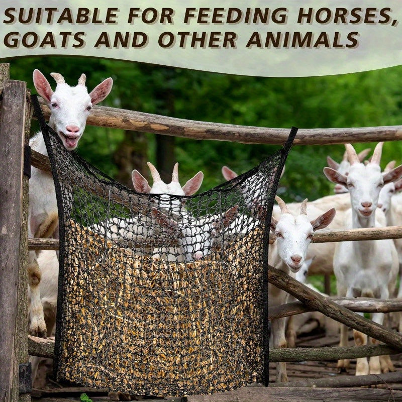 2pcs Durable Nylon Slow Feed Hay Bags for Horses & Goats - The Great Earth Store
