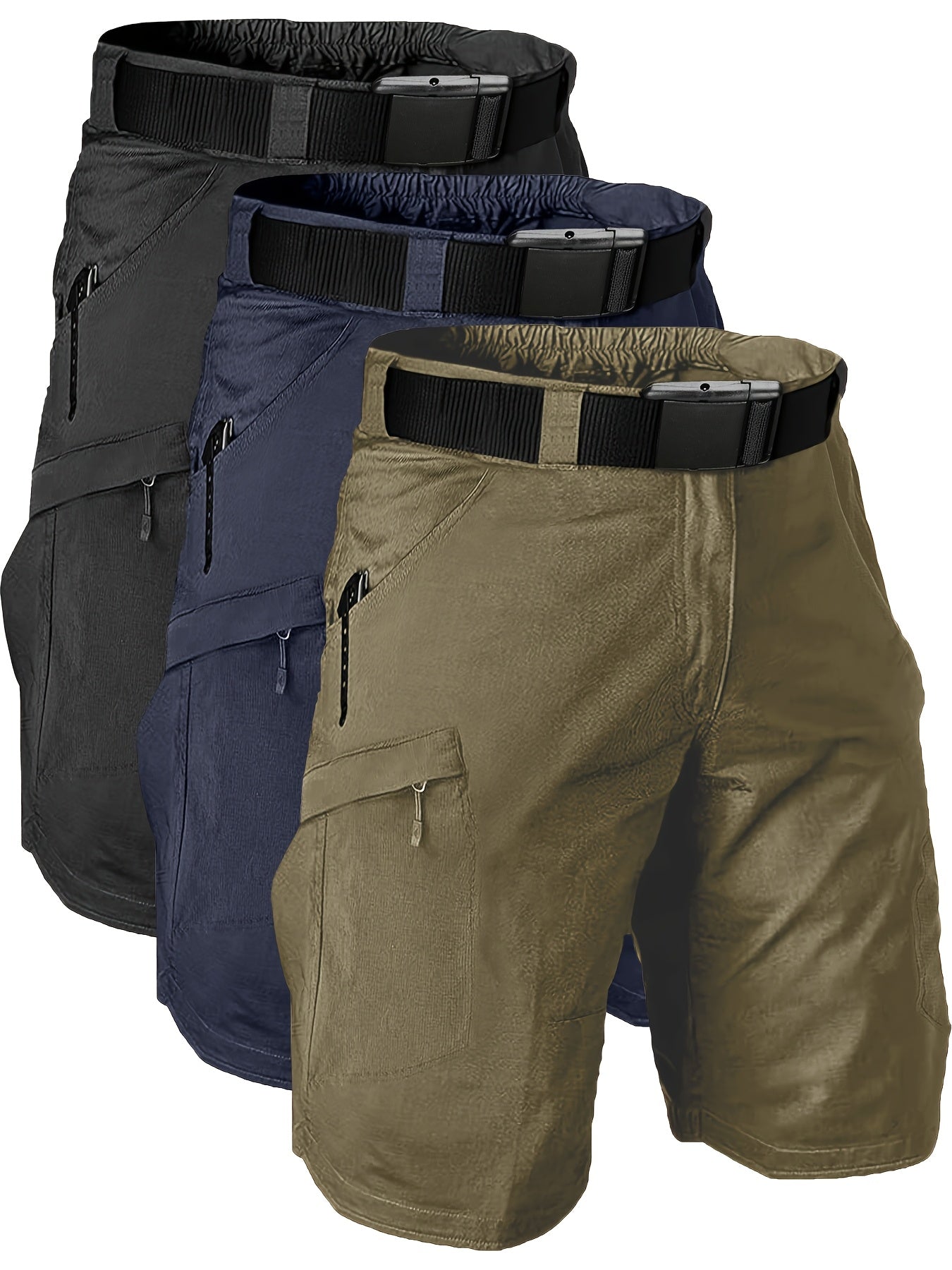 3pcs Men's Outdoor High Quality Tactical Shorts Light Grey 2X-Large - The Great Earth Store
