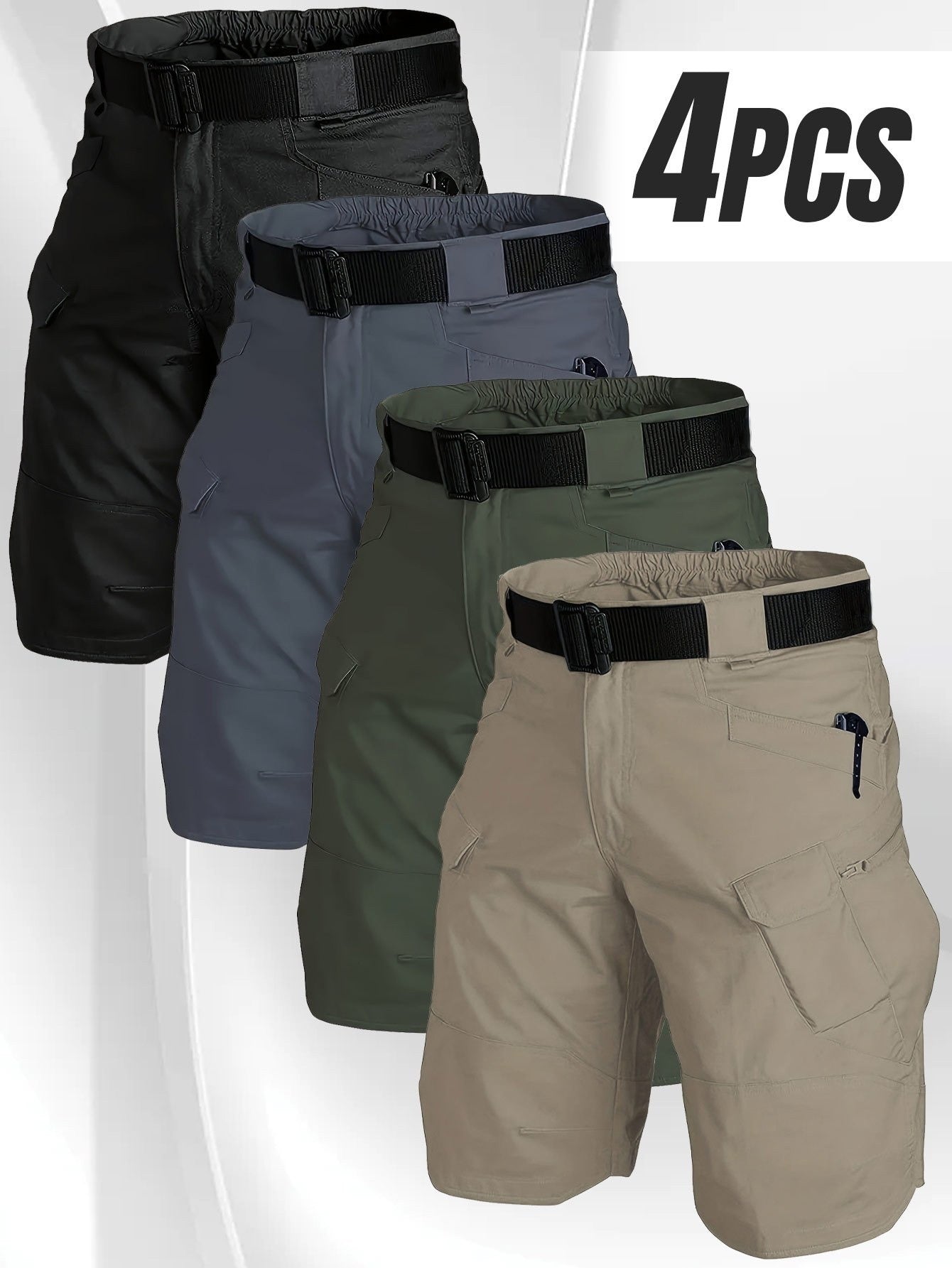 4pcs Men's Work Shorts - Lightweight Tactical Multi-pocket Design - The Great Earth Store