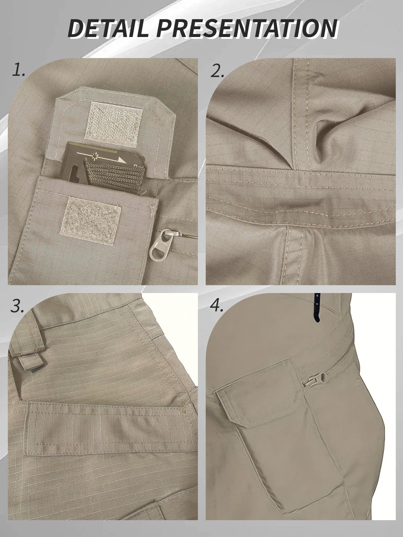 4pcs Men's Work Shorts - Lightweight Tactical Multi-pocket Design - The Great Earth Store