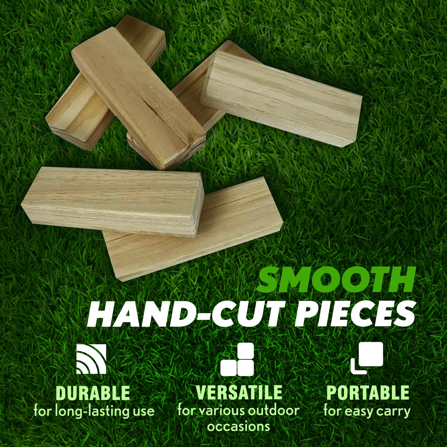 Yard Games Giant Tumbling Timbers Wood Stacking Party Tailgate Backyard Game Indoor Outdoor with Carrying Case for Kids Adults 30 Inch Natural