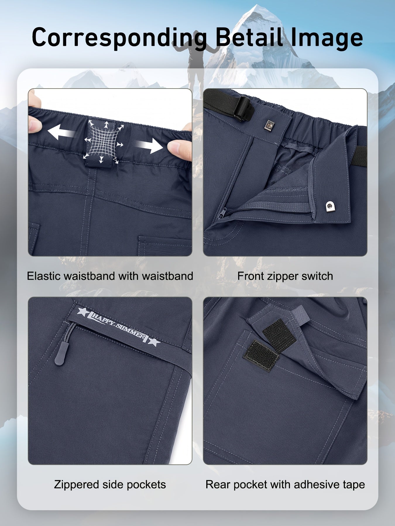 3pcs Men's Outdoor High Quality Tactical Shorts Light Grey 2X-Large - The Great Earth Store