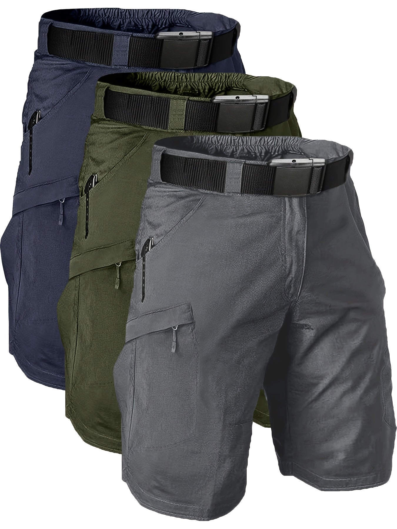 3pcs Men's Outdoor High Quality Tactical Shorts Light Grey 2X-Large - The Great Earth Store