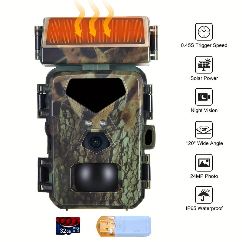 Trail Camera With Solar Panel, Live Video & Photo Game - The Great Earth Store