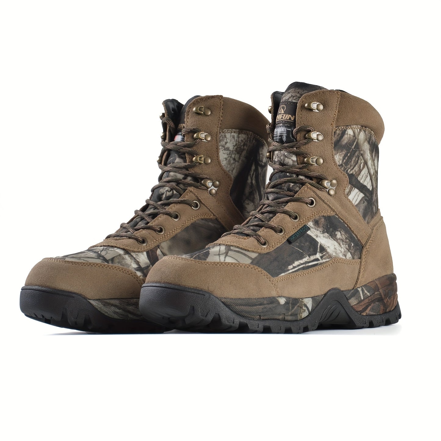 Men's Hunting Boots Waterproof Camo 8 Inches Insulated Shoes - The Great Earth Store