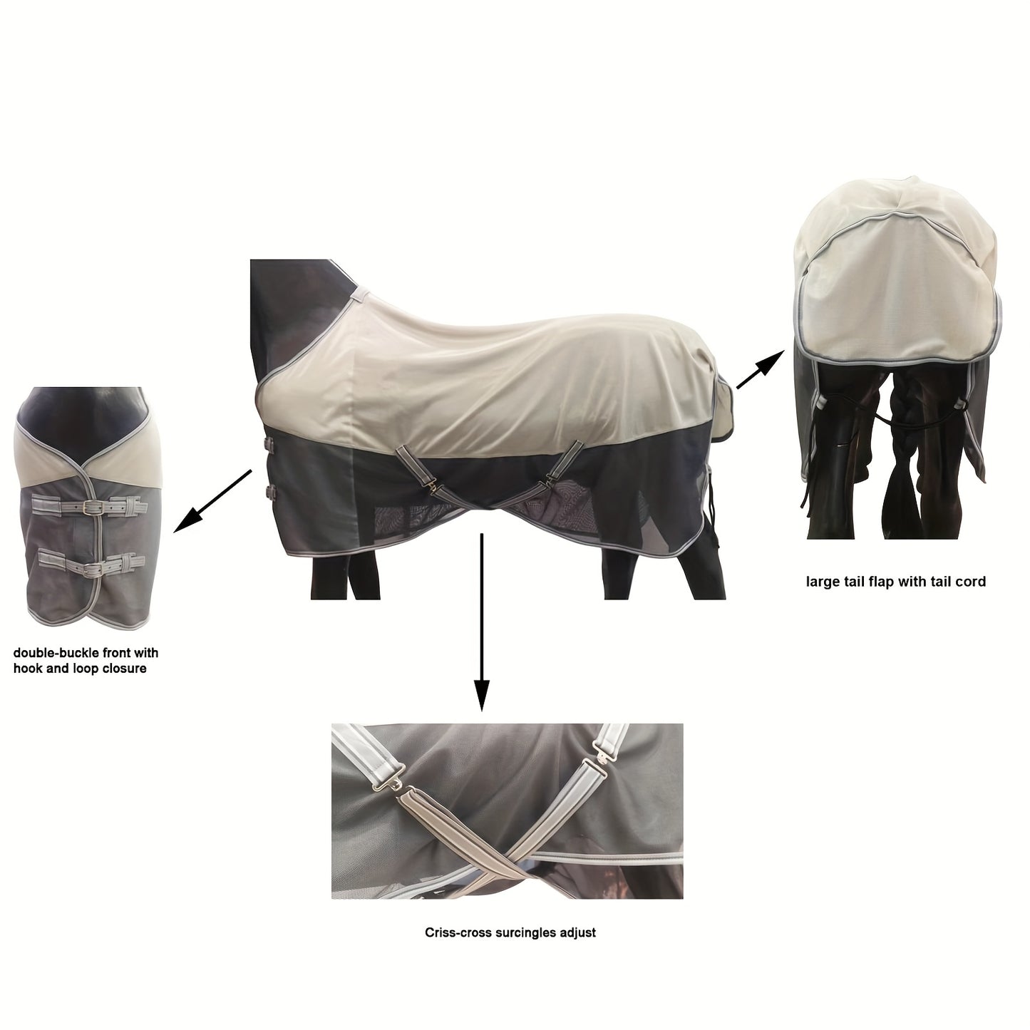 BARN & STABLE Horse Fly Sheet, UV Protective Mesh For Summer