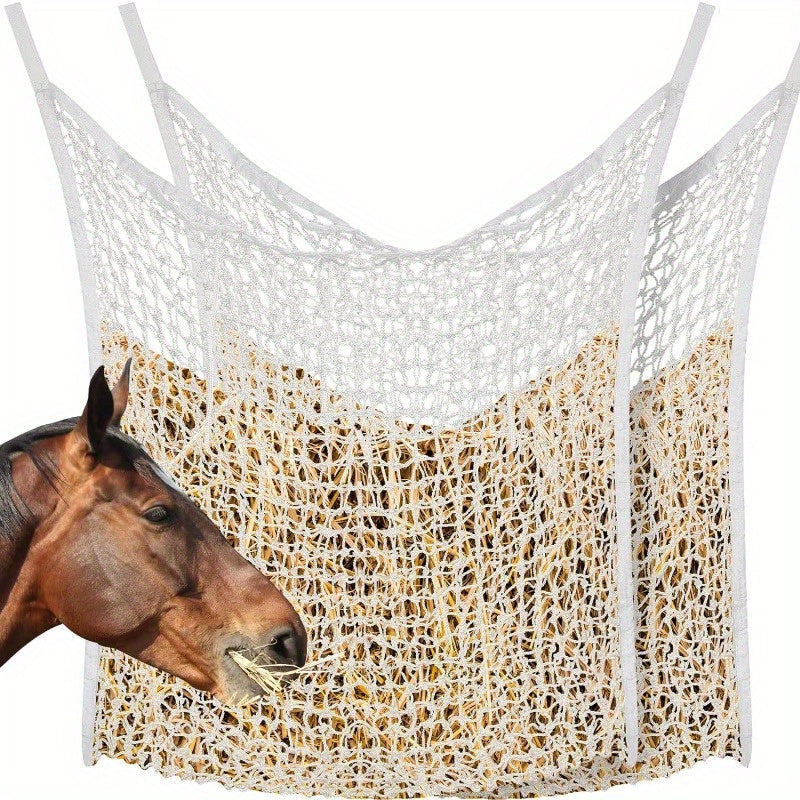 2pcs Durable Nylon Slow Feed Hay Bags for Horses & Goats - The Great Earth Store