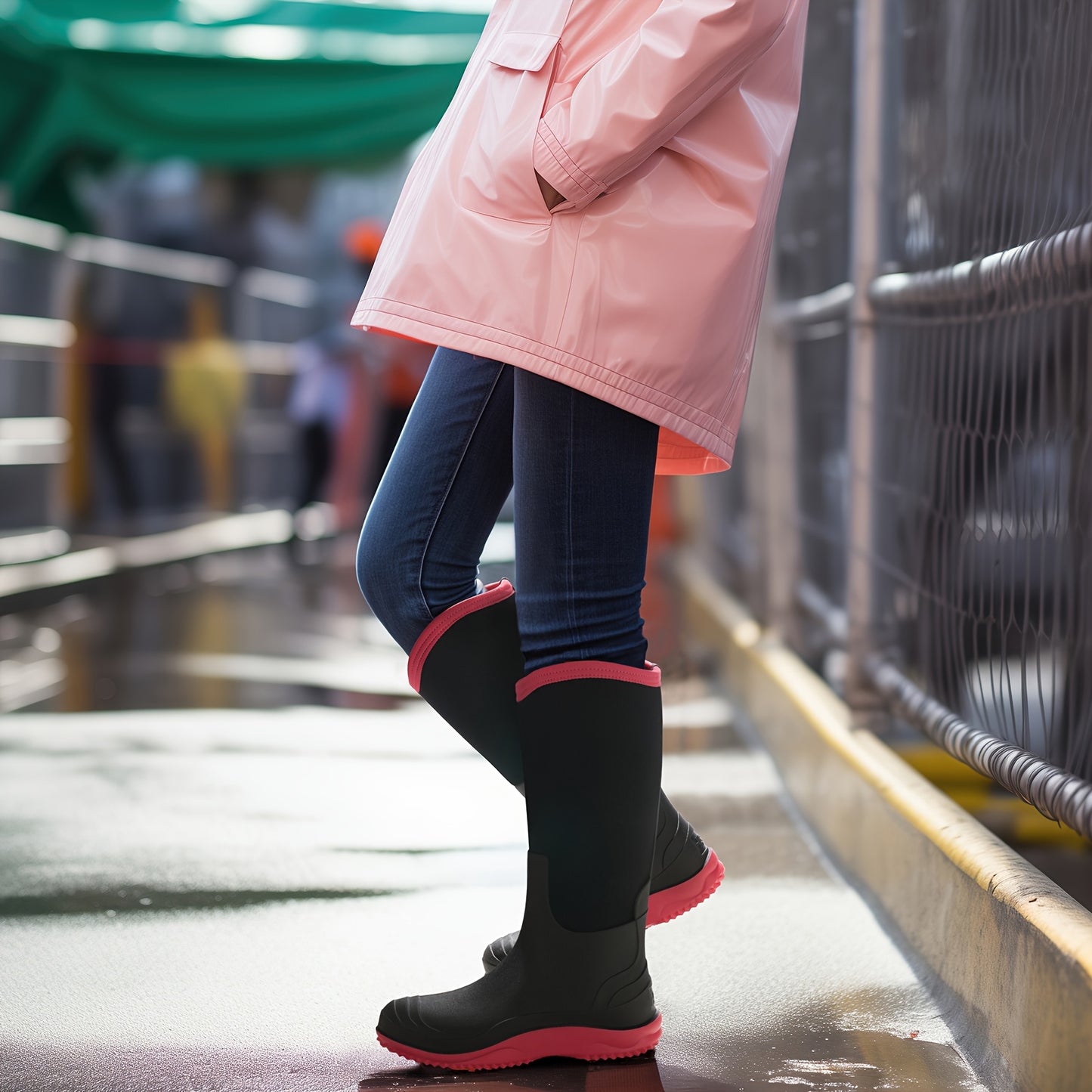 HISEA Women's Tall Waterproof Rain Boots Comfortable Neoprene - The Great Earth Store