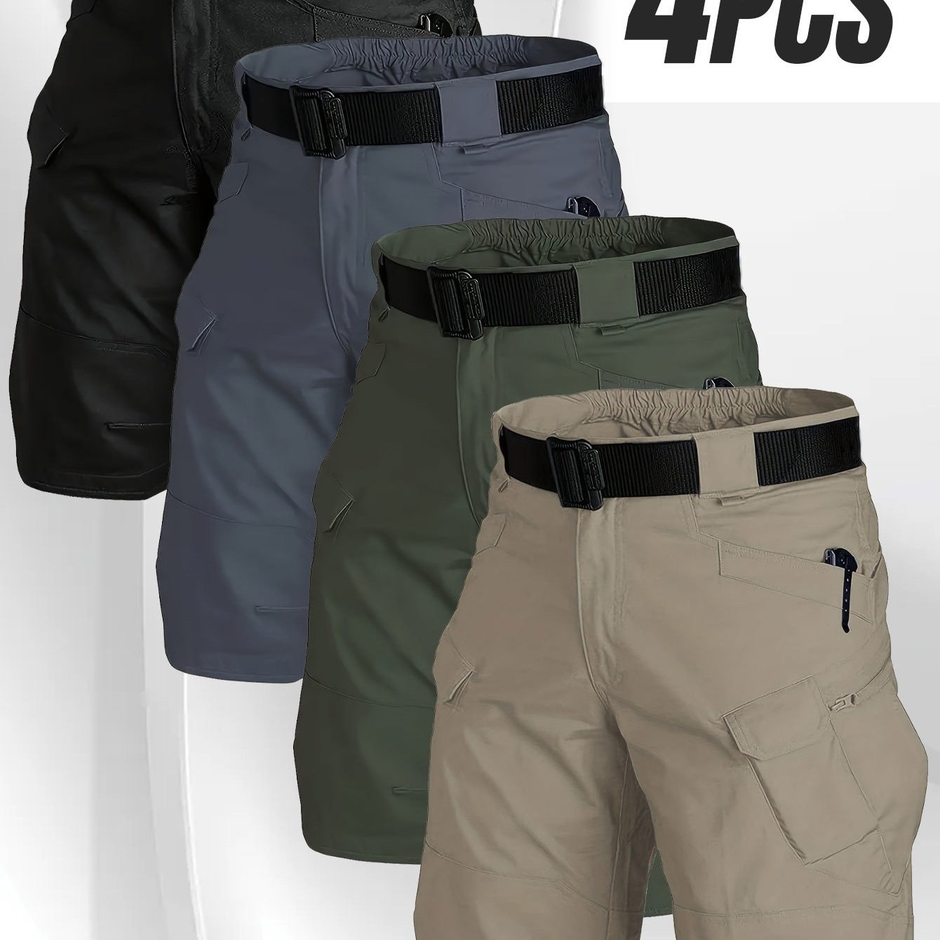 4pcs Men's Work Shorts - Lightweight Tactical Multi-pocket Design - The Great Earth Store