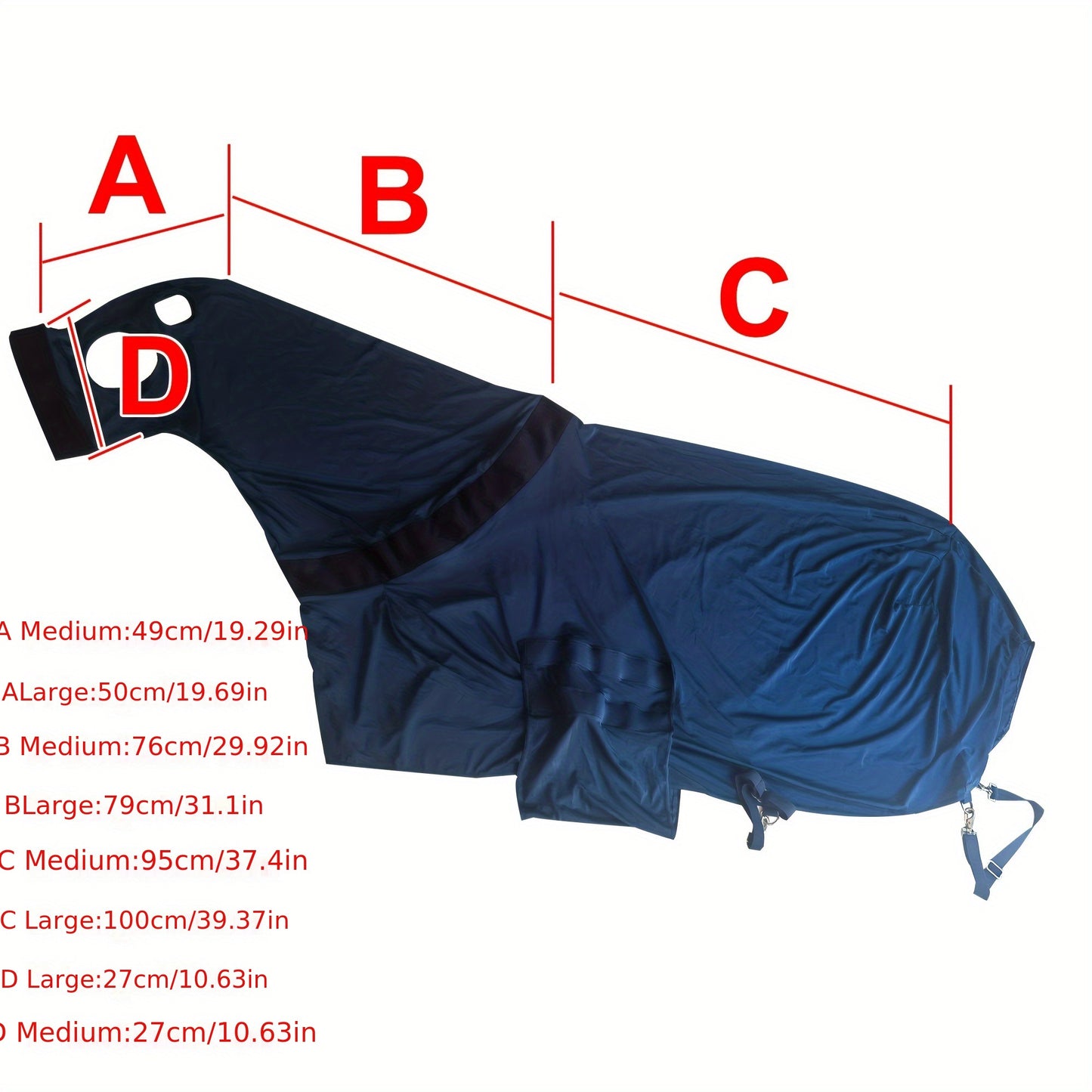 Extra-Large Nylon Horse Blanket with Integrated Neck Cover