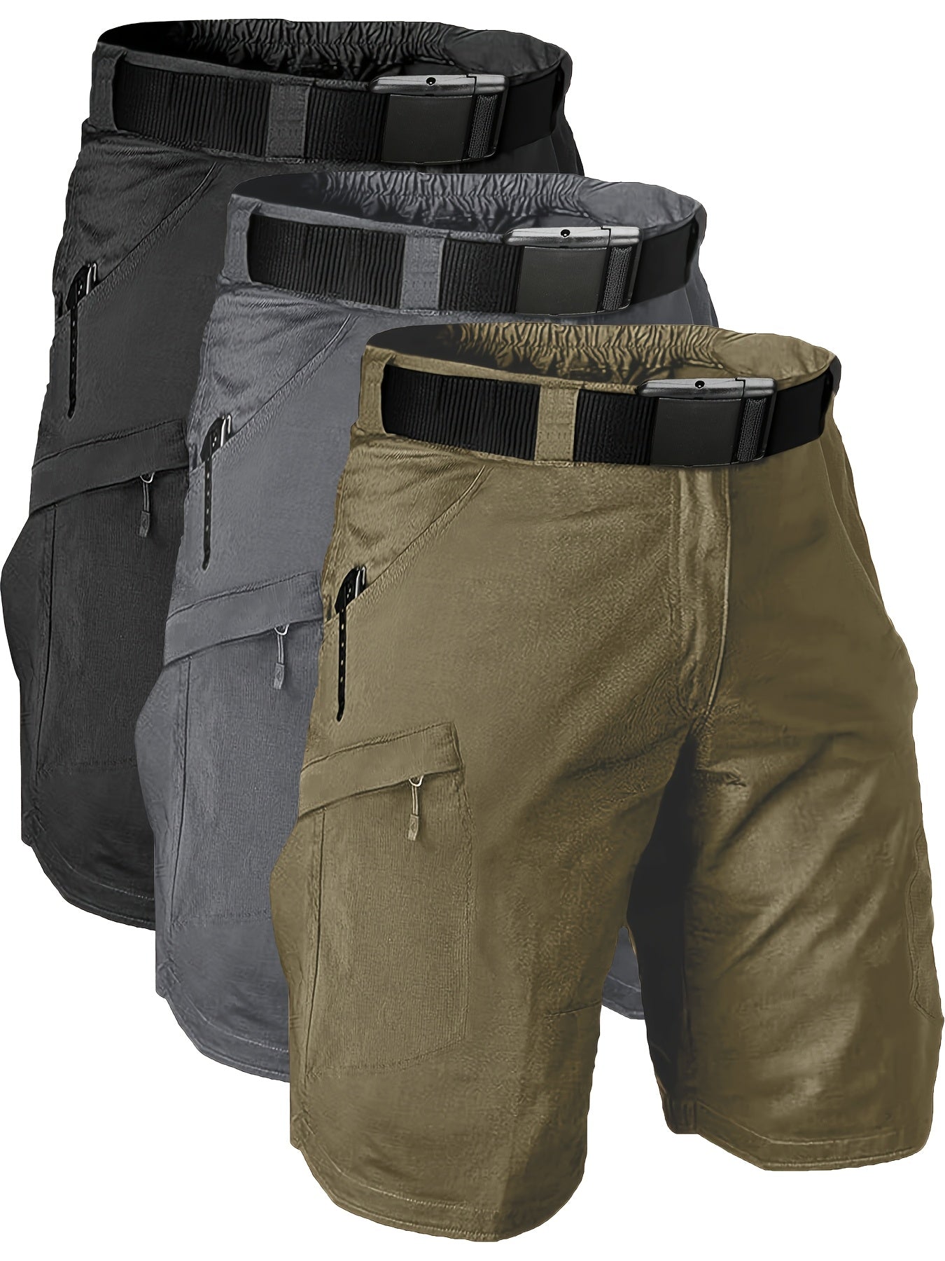 3pcs Men's Outdoor High Quality Tactical Shorts Light Grey 2X-Large - The Great Earth Store