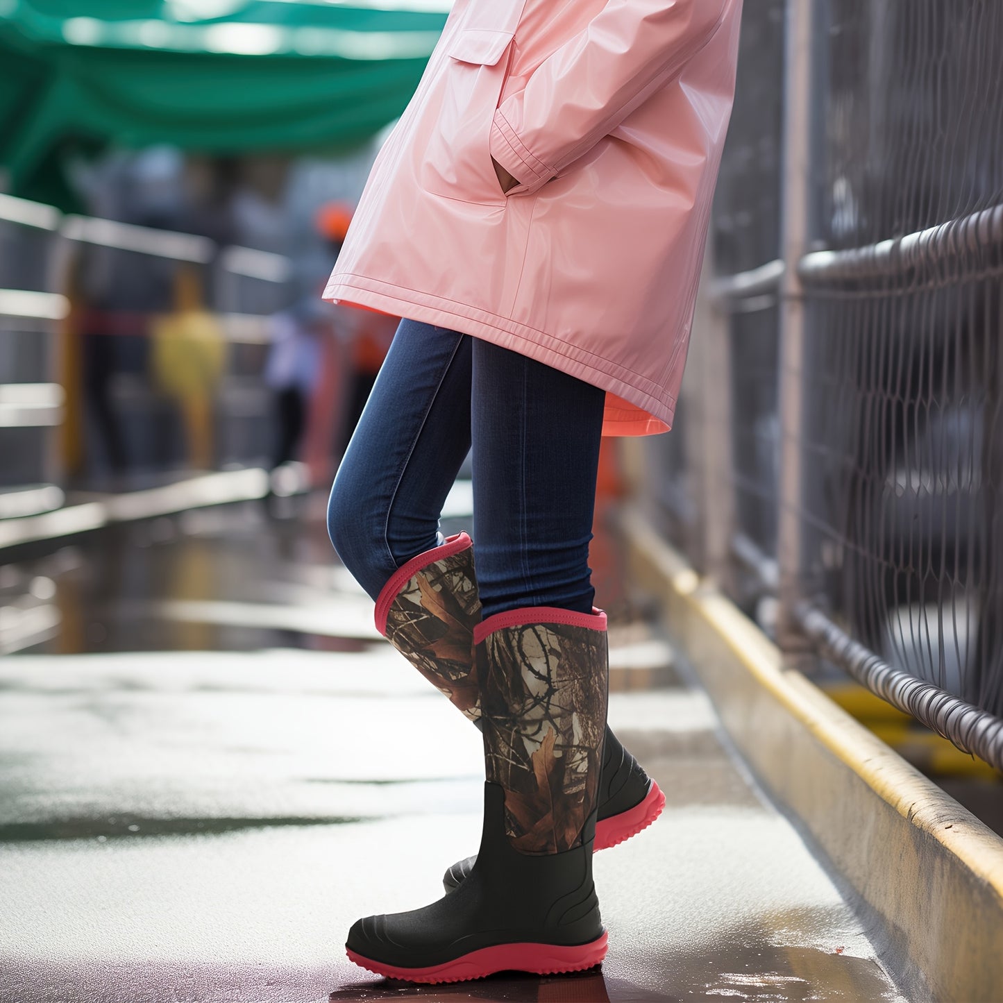 HISEA Women's Tall Waterproof Rain Boots Comfortable Neoprene - The Great Earth Store