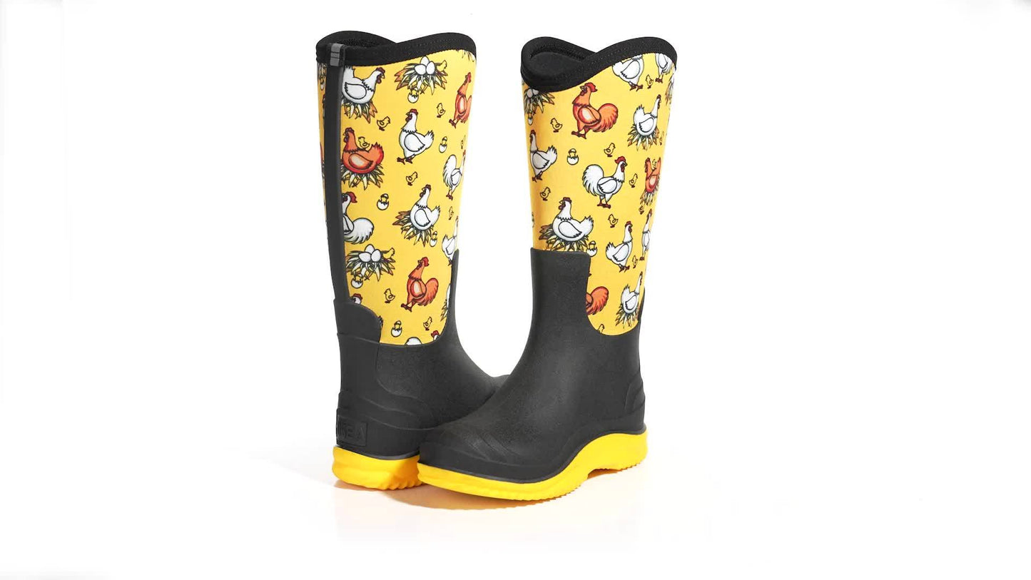 HISEA Women's Tall Waterproof Rain Boots Comfortable Neoprene - The Great Earth Store