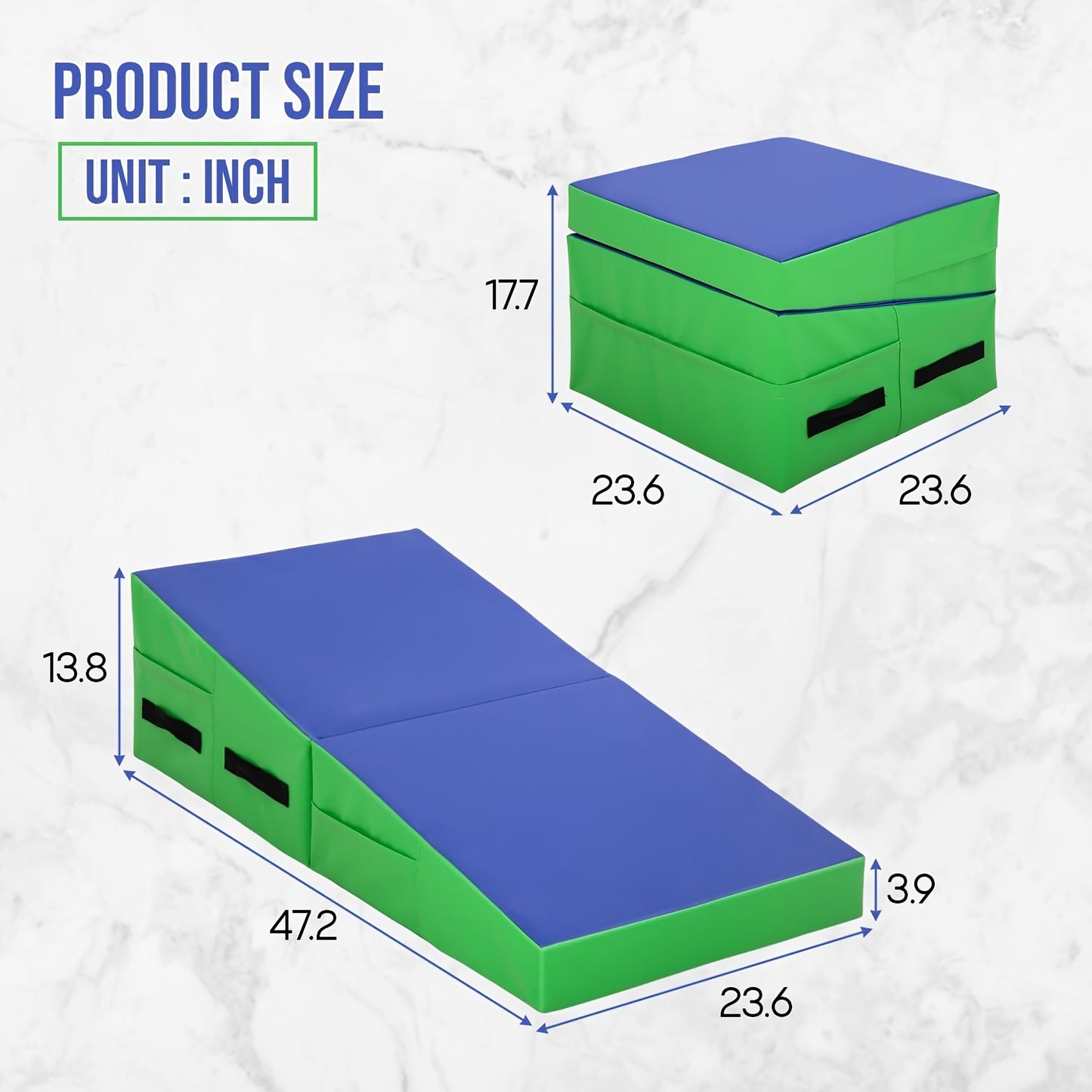 Folding Exercise Mat - Incline Tumbling Mats for Home Gym - The Great Earth Store
