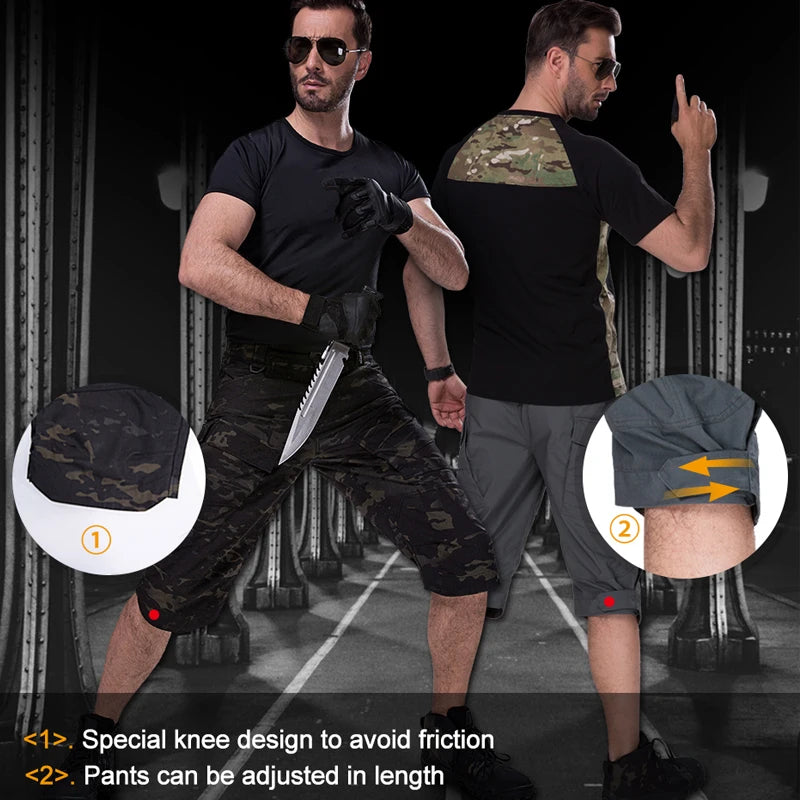 Free Soldier Outdoor Hiking Tactical Cropped Shorts Men - The Great Earth Store