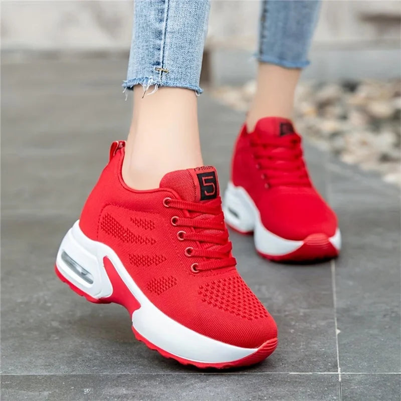 Women Sport Shoes Air Cushion Sneakers Height Increase 36-42 - The Great Earth Store