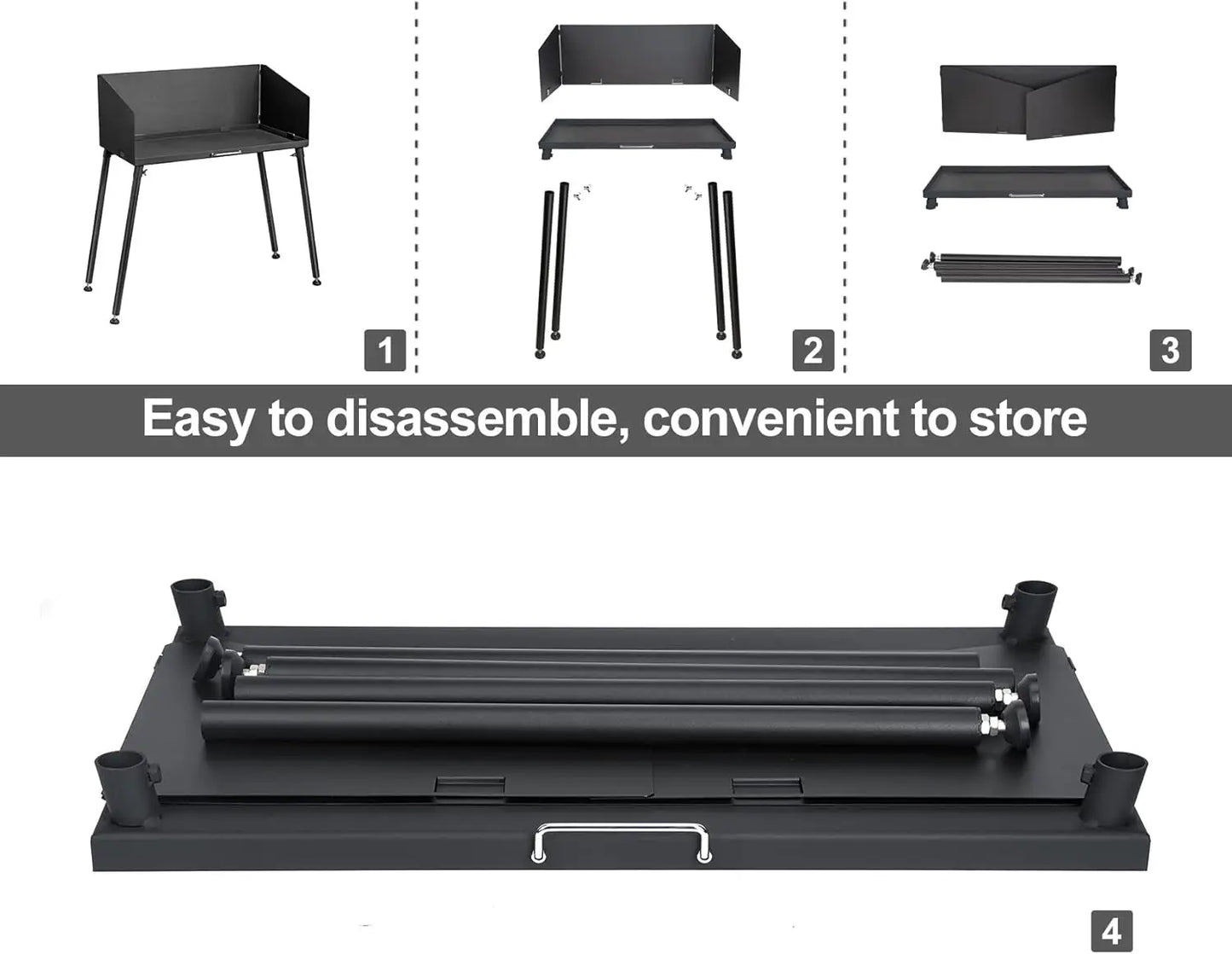 30 Inch Camp Cooking Table with Foldable Windscreen Legs - The Great Earth Store