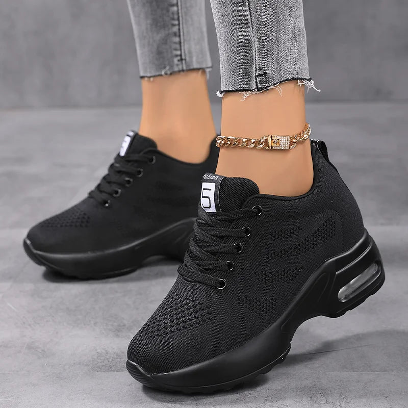Women Sport Shoes Air Cushion Sneakers Height Increase 36-42 - The Great Earth Store