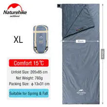 Naturehike Sleeping Bag LW180 Ultralight 3 Season Outdoor - The Great Earth Store