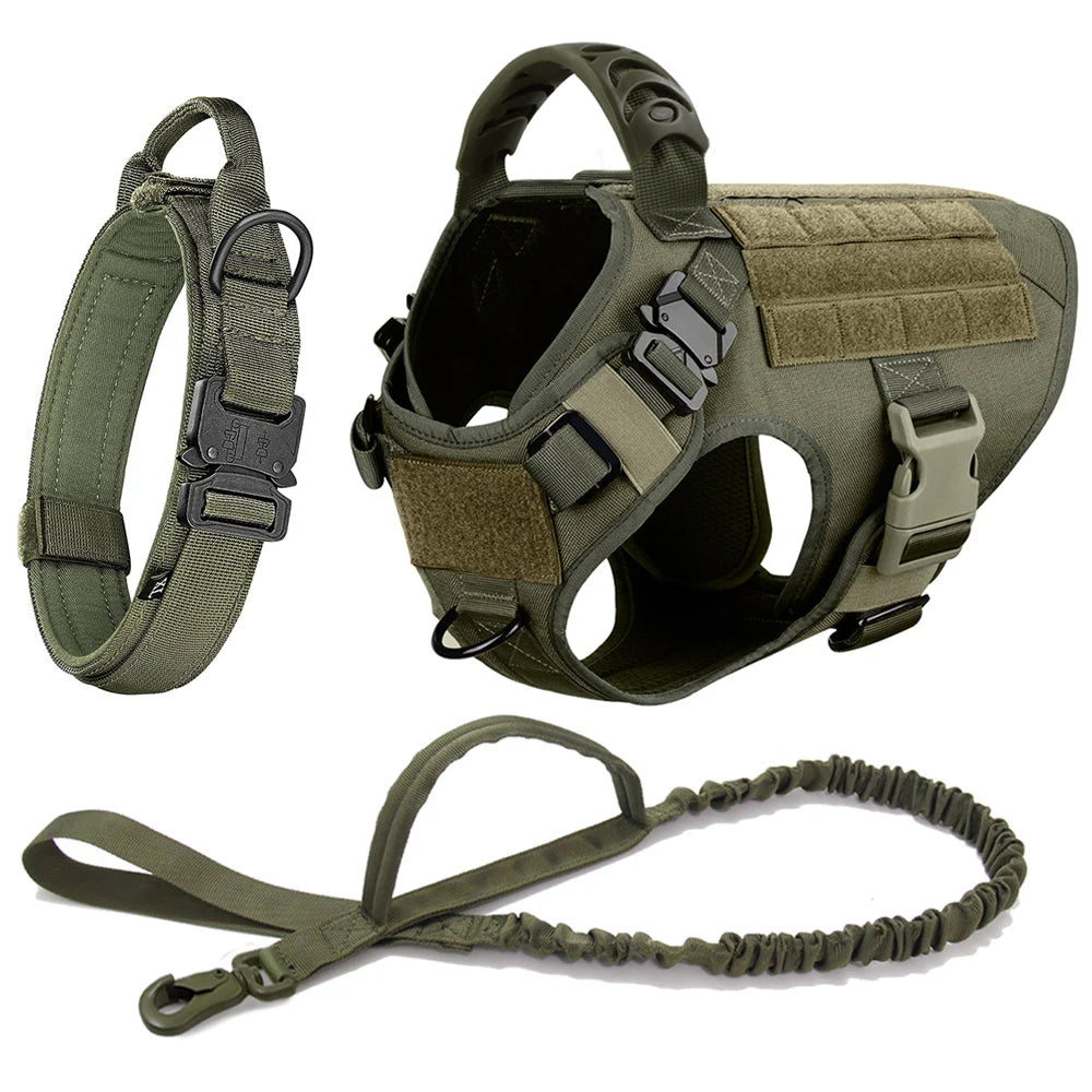 Large Dog Harness Collar Leash Set Military Dog Harnesses - The Great Earth Store