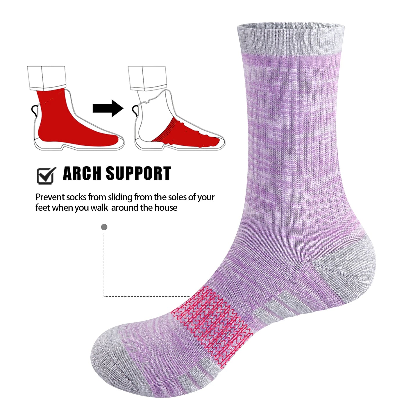 YUEDGE Women's Colorful Moisture Wicking Anti Sweat Sport Crew Socks