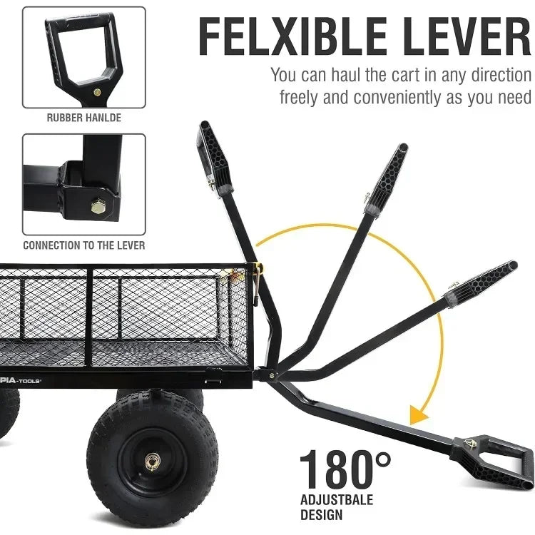 Home Heavy Duty 1,000lbs Steel Utility Garden Cart 6-cu ft - The Great Earth Store