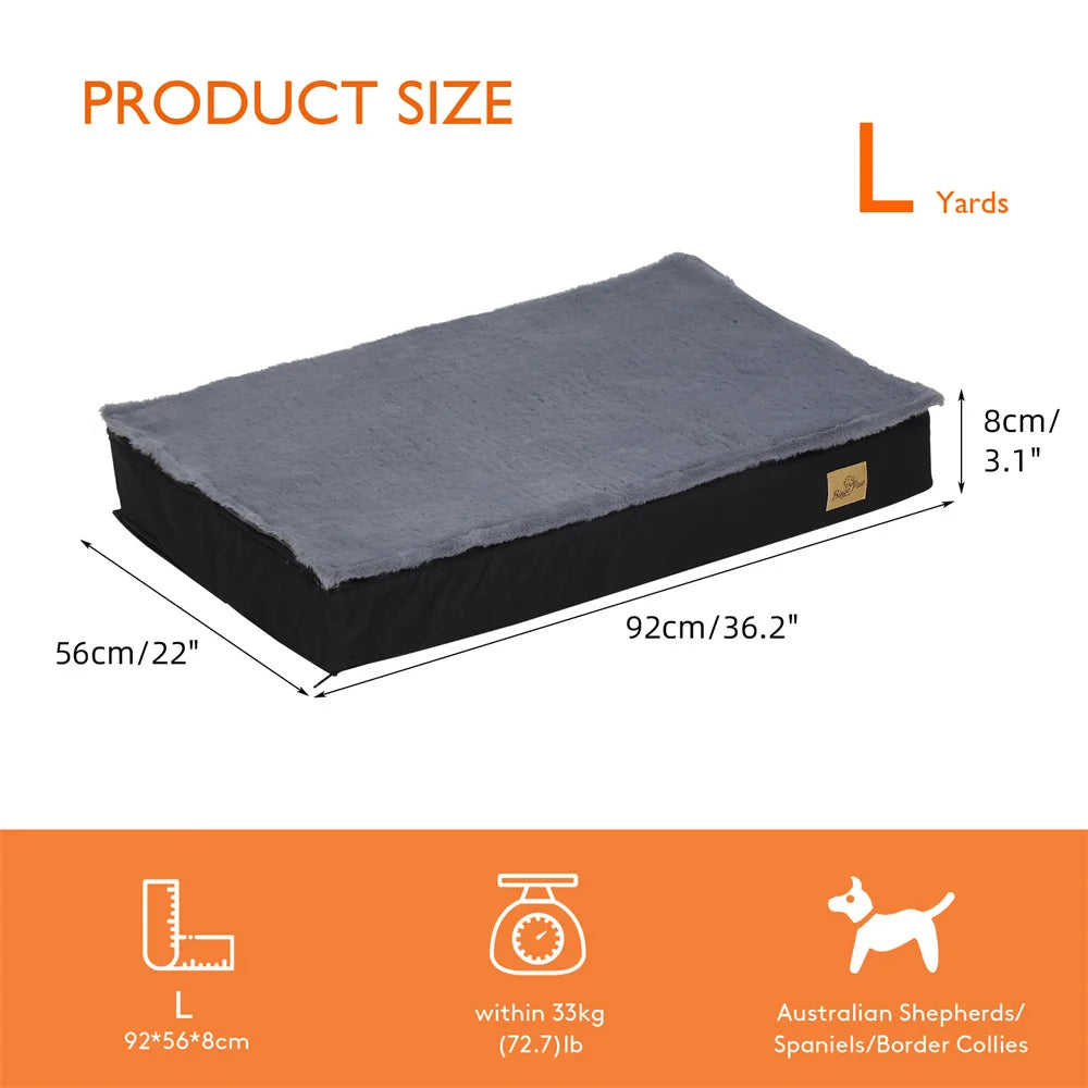 Large Orthopaedic Dog Bed Waterproof Cushion Pet Mattress 2 In 1 Crate Bed with Removable Washable Cover - The Great Earth Store