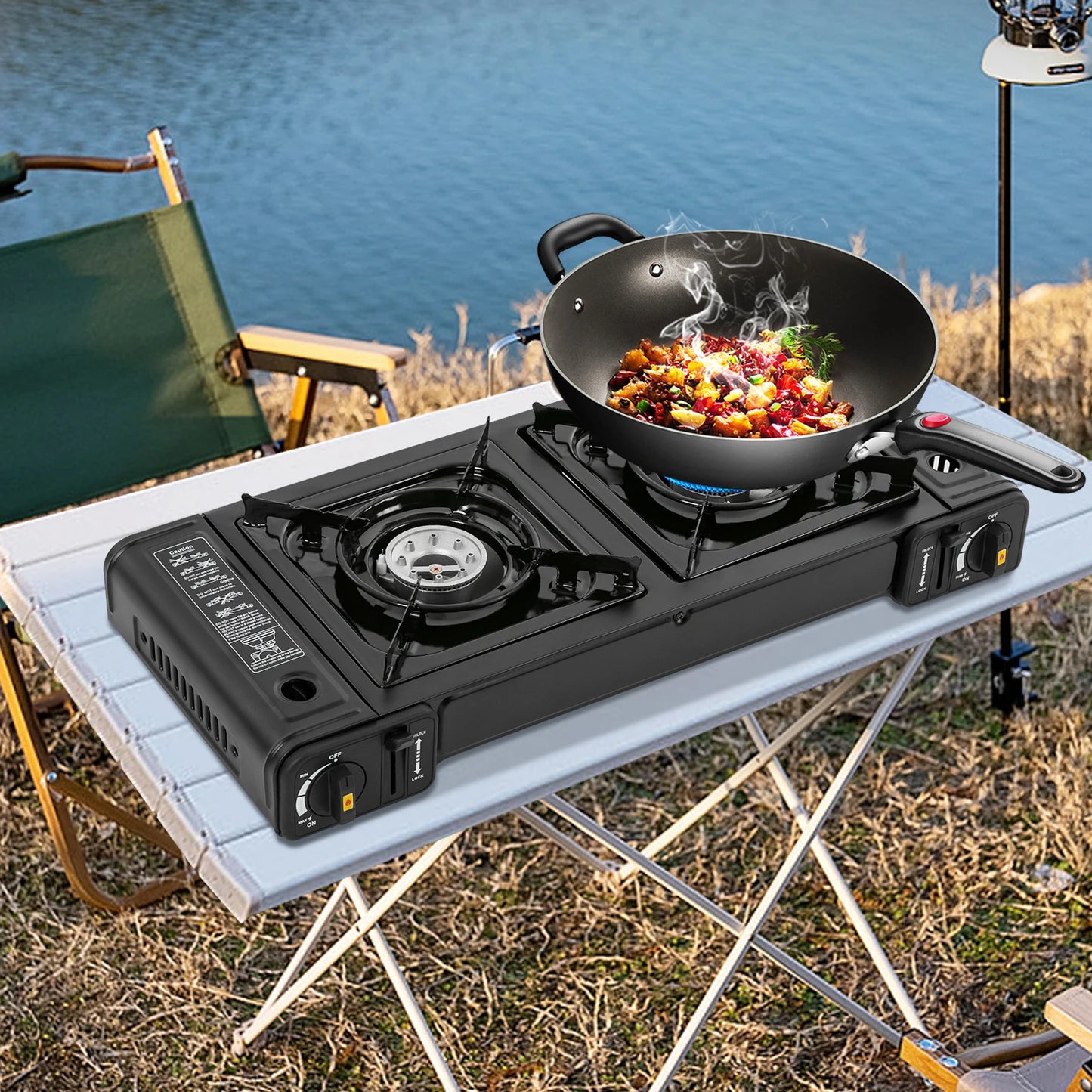 64*27.8*8cm Butane Camping Stove Portable Auto Ignition - The Great Earth Store