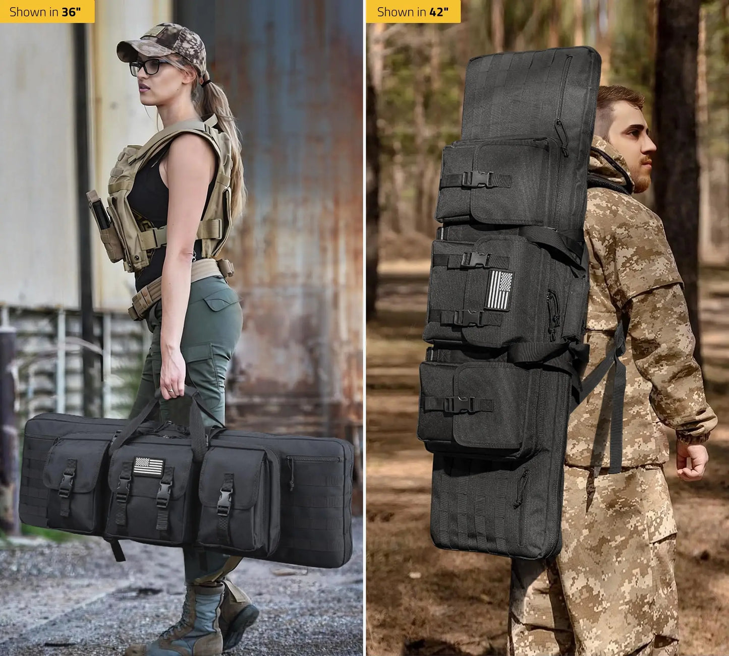 42 Double Soft Rifle Case Tactical Long Gun Bag Black
