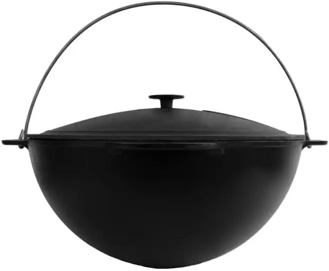 Iron Uzbek Kazan Dutch Oven Pot with Lid 10.5 qt Cooking - The Great Earth Store