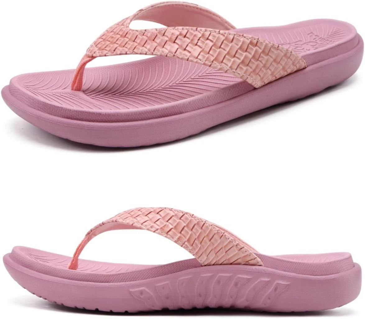 Womens Flip Flops Ladies Yoga Mat Comfortable Walking Thong Sandals With Plantar Fasciitis Arch Support - The Great Earth Store