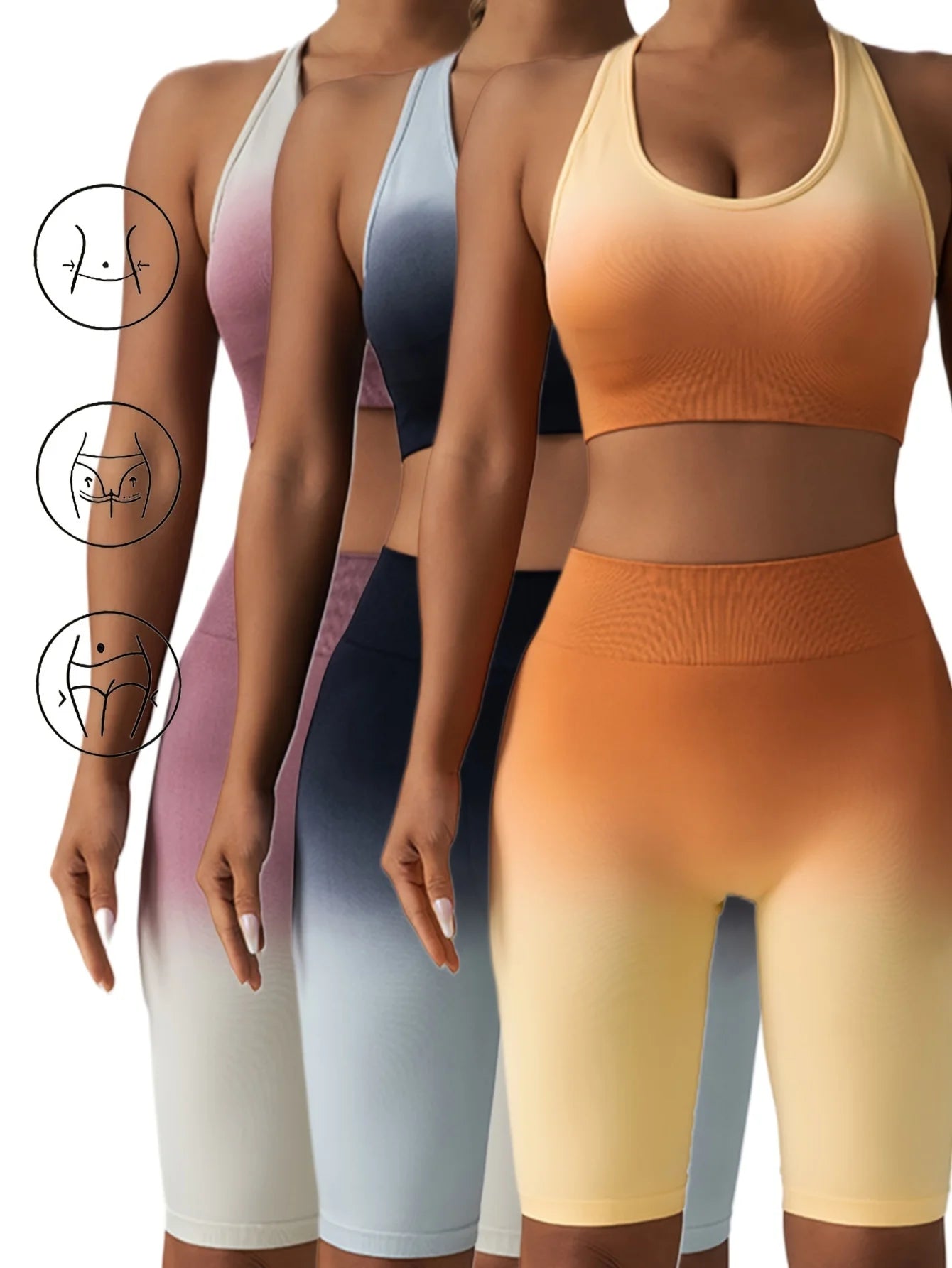 3 Pack US Local Women's Yoga Fitness Tummy Control Shorts - The Great Earth Store