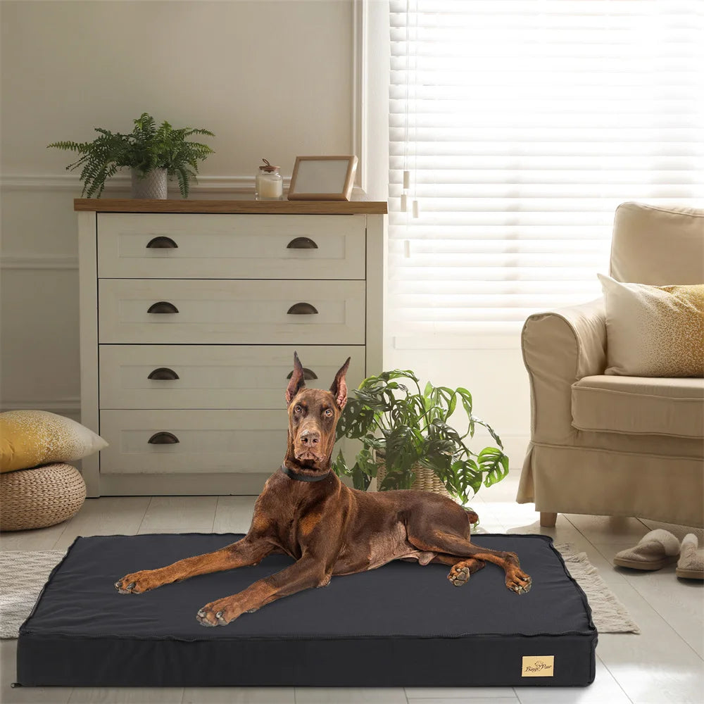 Large Orthopaedic Dog Bed Waterproof Cushion Pet Mattress 2 In 1 Crate Bed with Removable Washable Cover - The Great Earth Store