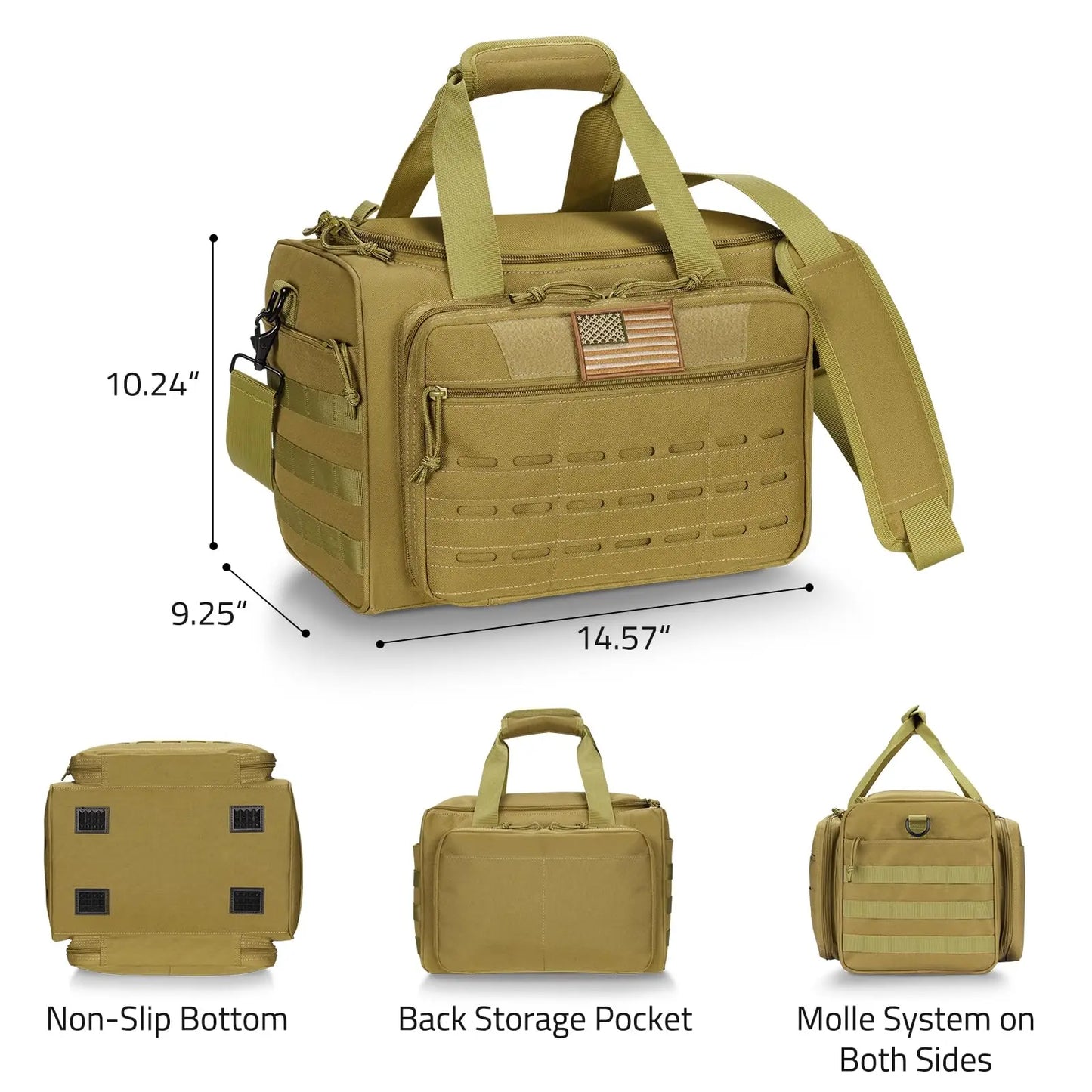 CVLIFE Tactical Gun Range Bag Pistol Shooting Duffle Bag