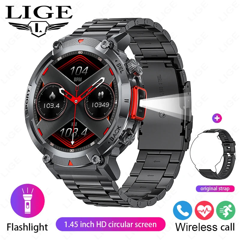 LIGE Smart Watch 3ATM Waterproof Original Design For Men - The Great Earth Store
