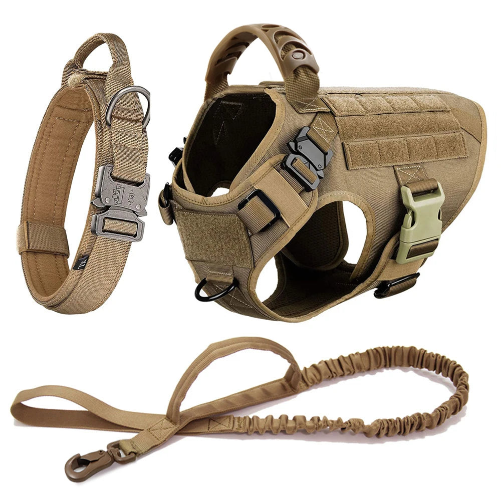 Large Dog Harness Collar Leash Set Military Dog Harnesses - The Great Earth Store