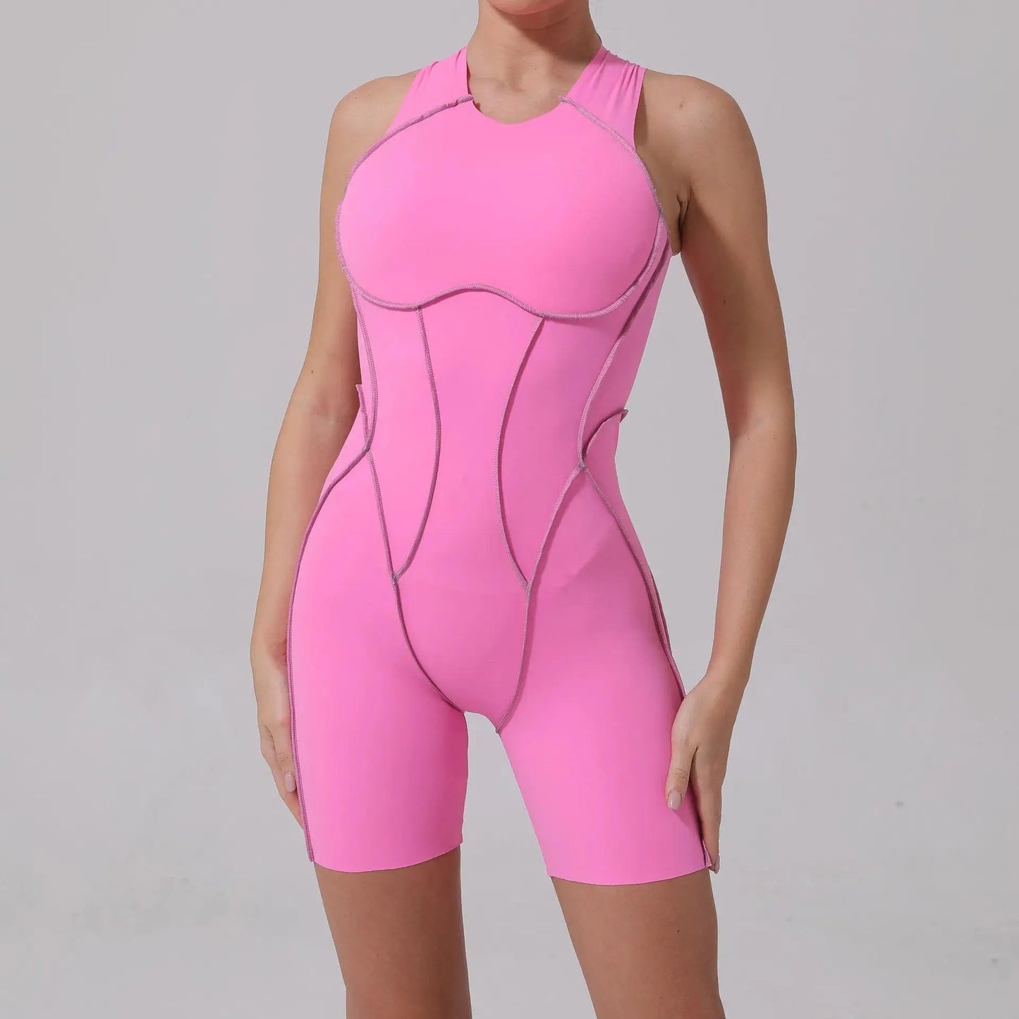Yoga Jumpsuits Women Sleeveless Patchwork Running One Piece Bodysuit Workout Rompers Overalls Fitness Suit