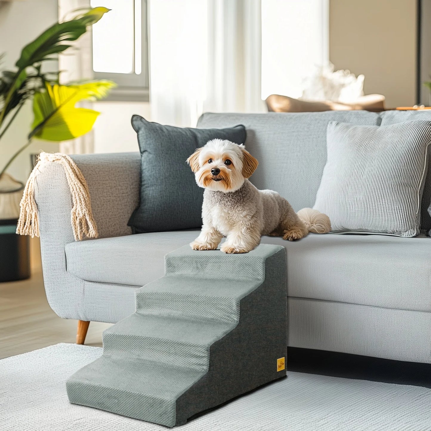 3/4 Steps High Density Foam Dog Stairs Ramps for Pets - The Great Earth Store
