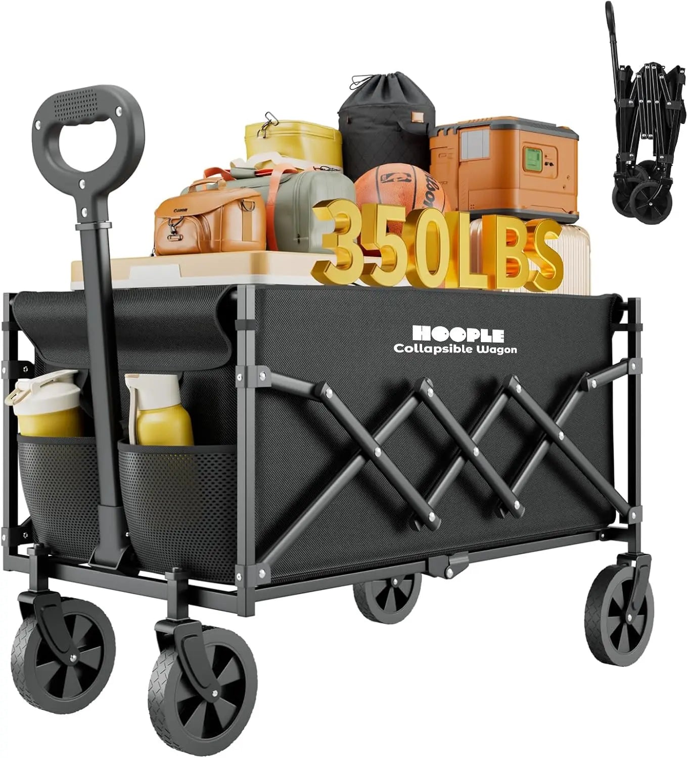 Collapsible Wagon - Foldable Cart with Upgrade Wheels - The Great Earth Store