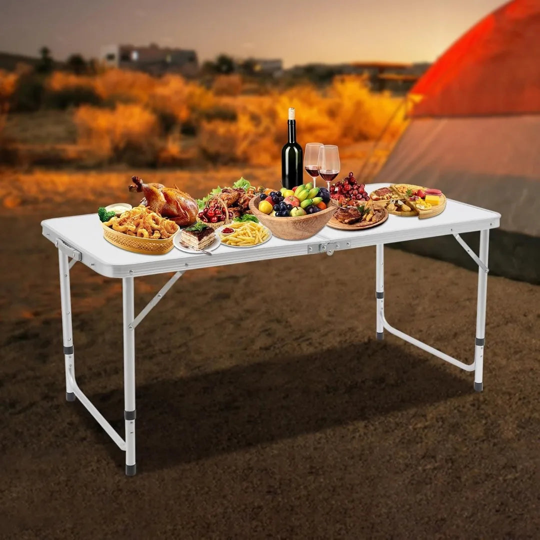 Portable Folding Table - Lightweight Camping Table - Adjustable Height - The Great Earth Store