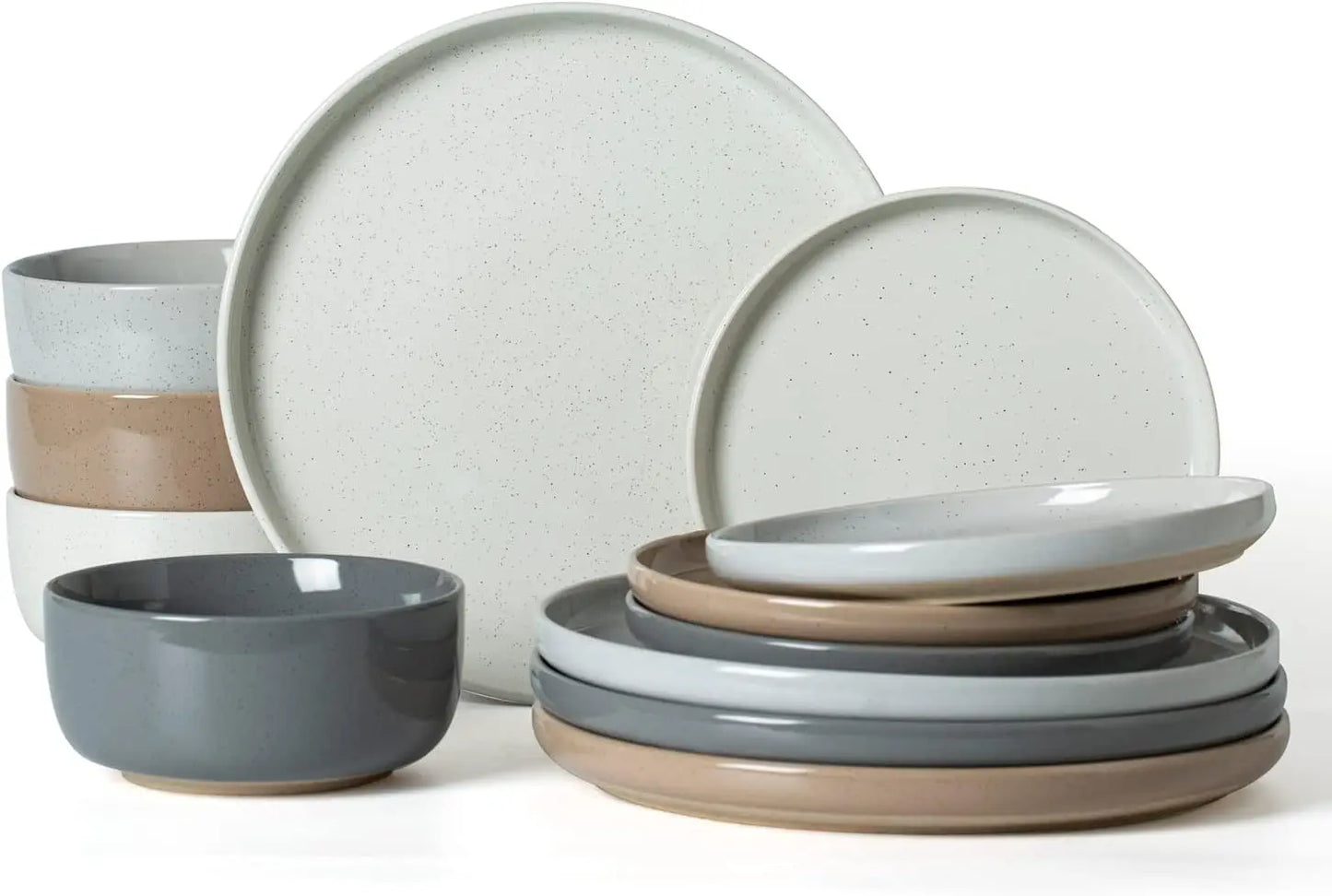 Milkyway Plates and Bowls Set, 12 Pieces Dinnerware Set