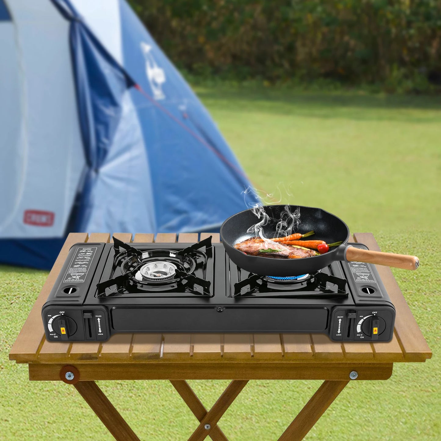 64*27.8*8cm Butane Camping Stove Portable Auto Ignition - The Great Earth Store