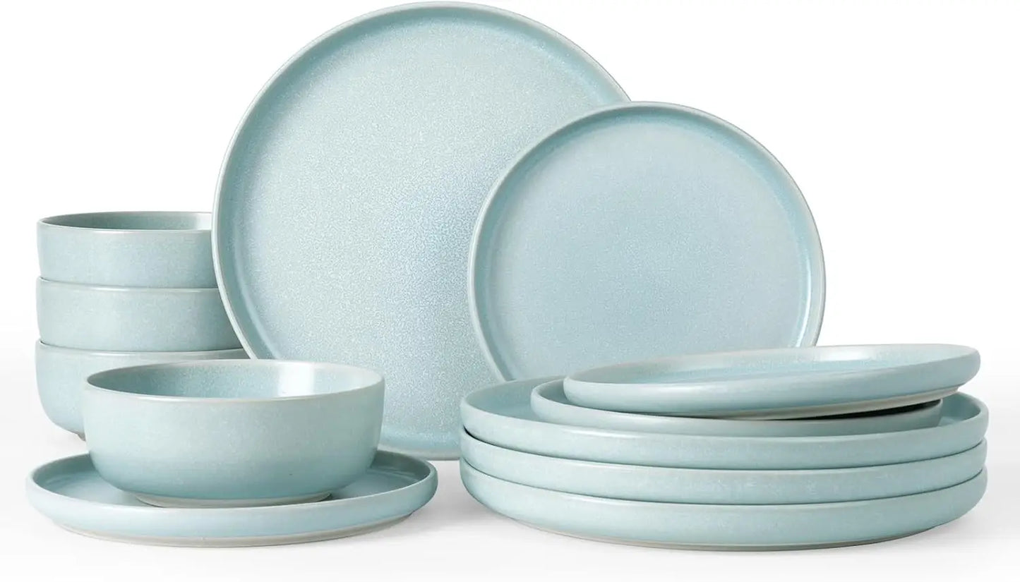 Milkyway Plates and Bowls Set, 12 Pieces Dinnerware Set - The Great Earth Store