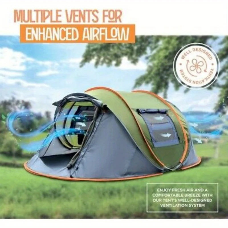 Camping Tent - 4-Person Easy Pop Up Tent with 2 Doors - The Great Earth Store