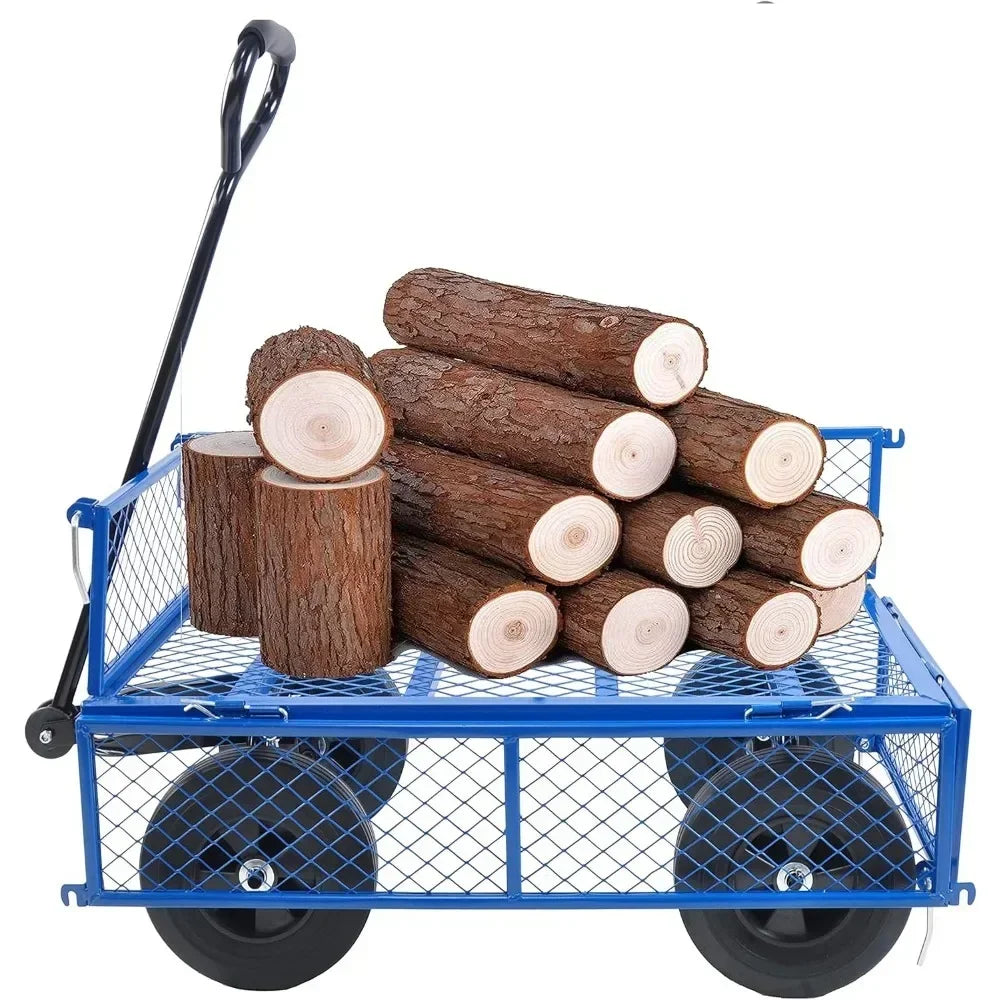 Solid Wheels 10 Inch Flat Free Tires Steel Garden Wagon Cart - The Great Earth Store