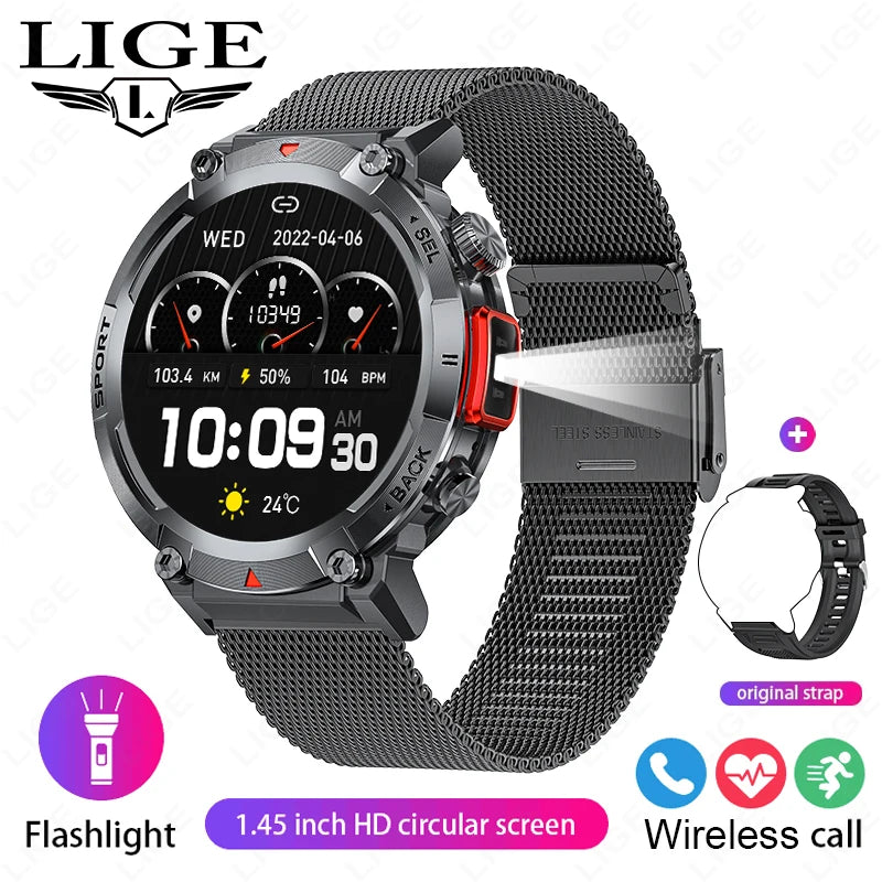 LIGE Smart Watch 3ATM Waterproof Original Design For Men - The Great Earth Store