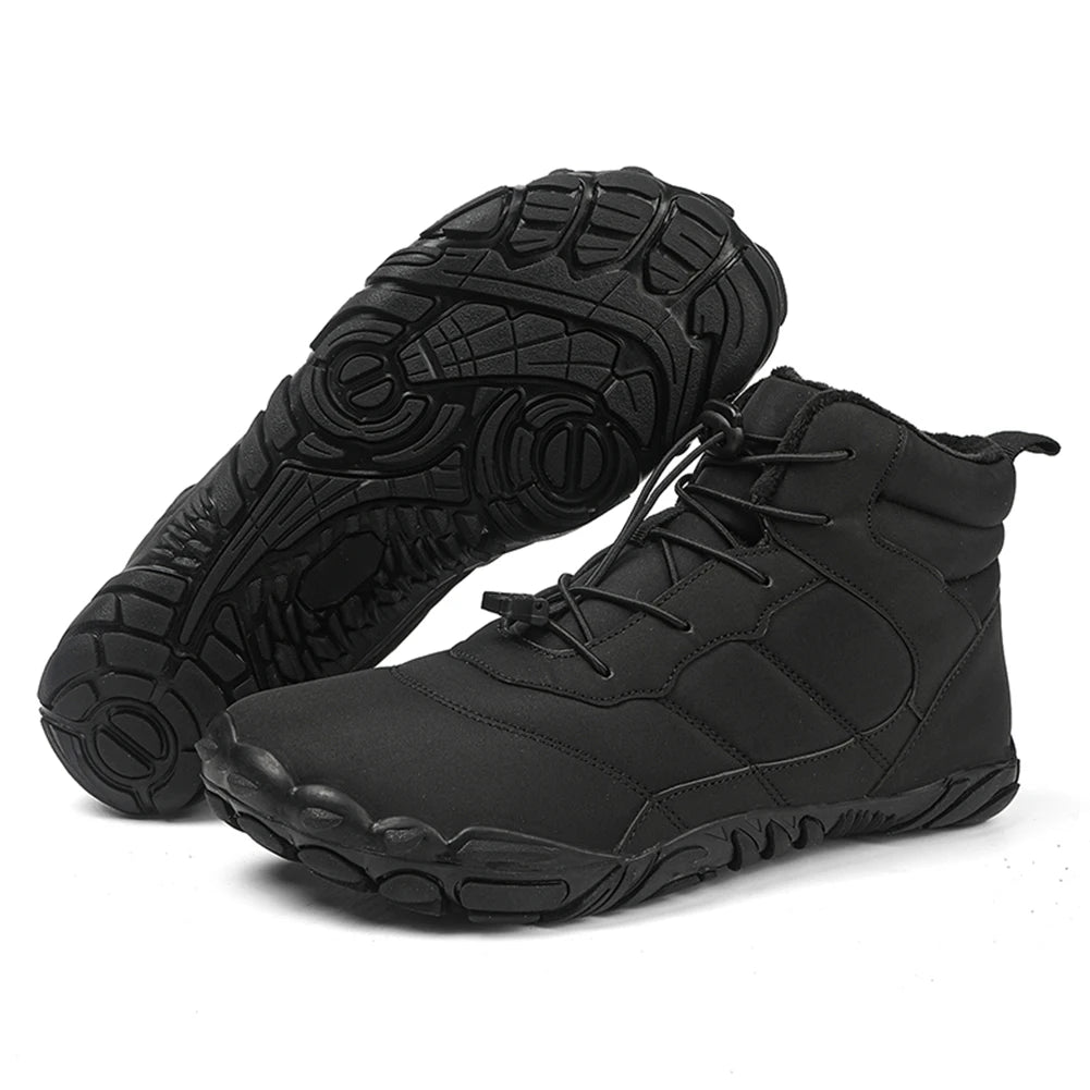 Women Men Plush Hiking Boots Lightweight Winter Fur Lined Snow Boot Non-Slip Outdoor Shoes - The Great Earth Store