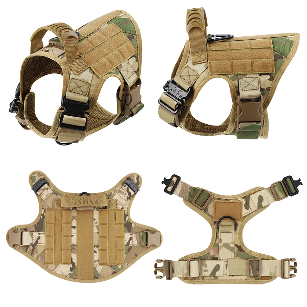 Dog Harness Leash Collar Patches Set for Military Dogs